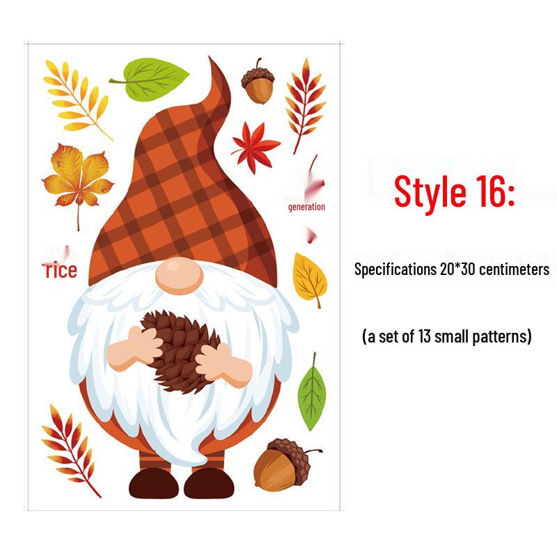 Thanksgiving Turkey & Autumn Maple Leaf Wall Stickers