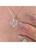 Women's Gradient Heart Necklace (1 Piece) - Simple and Stylish Jewelry, Trendy Pendant Chain Suitable for Everyday Wear, Parties