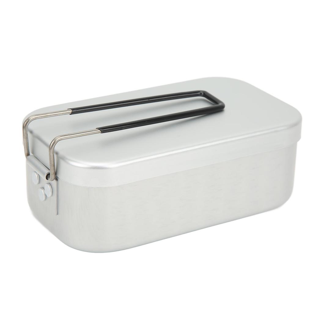 Lunch Box Steaming Rack Set Foldable Handle Aluminum Alloy Camping Bento Box for Picnic Camping