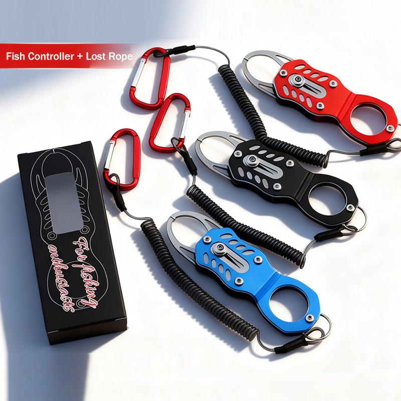 Mini Fish Lip Grabber with Secure Lanyard Stainless Steel Designed for Efficient Fishing Adventures