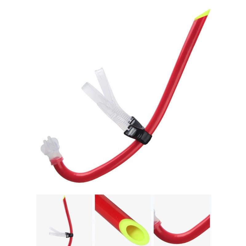 Training Headstrap Support Dry Top Snorkel Tube Comfortable Mouthpiece One-Way Purge Valves for Pool Open Water Swimming