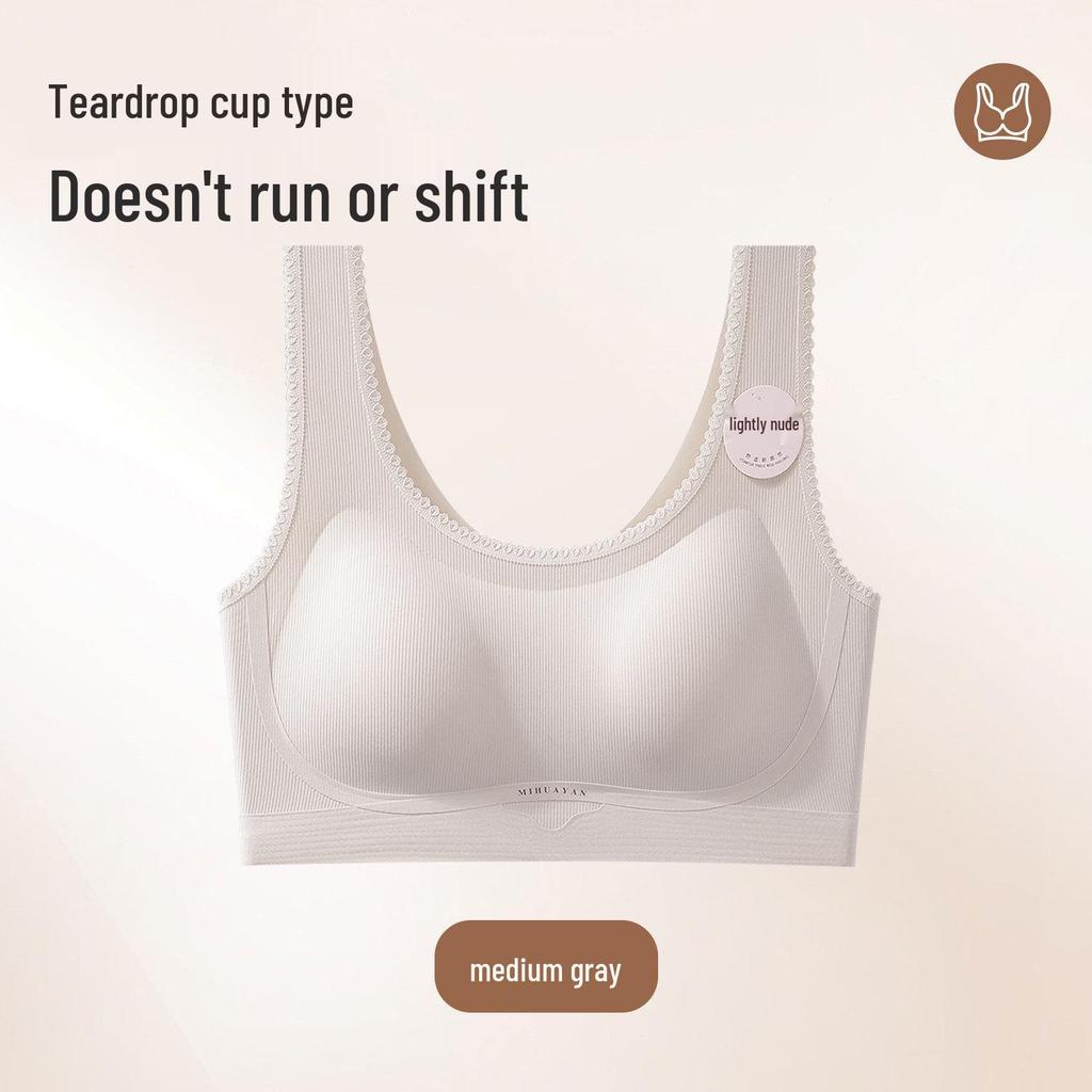 Women's Push-Up Camisole Bra: Seamless, Anti-Sagging, Comfortable Side Support for Spring & Summer.