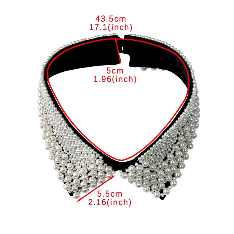Detachable Lapel Collar False Elaborate Girls Collar Accessory Jeweled Collar Ancient Art Decorative False Shawl
