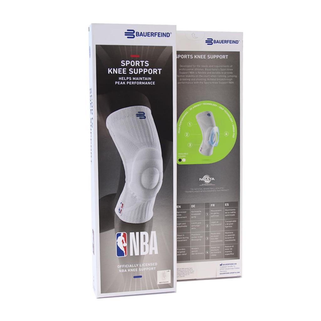 Bauerfeind SPORTS KNEE SUPPORT NBA Knee Support Knee Made In General Medical Stabilizes the Knee Joint with Silicone Pads and Compression (Sports NBA)