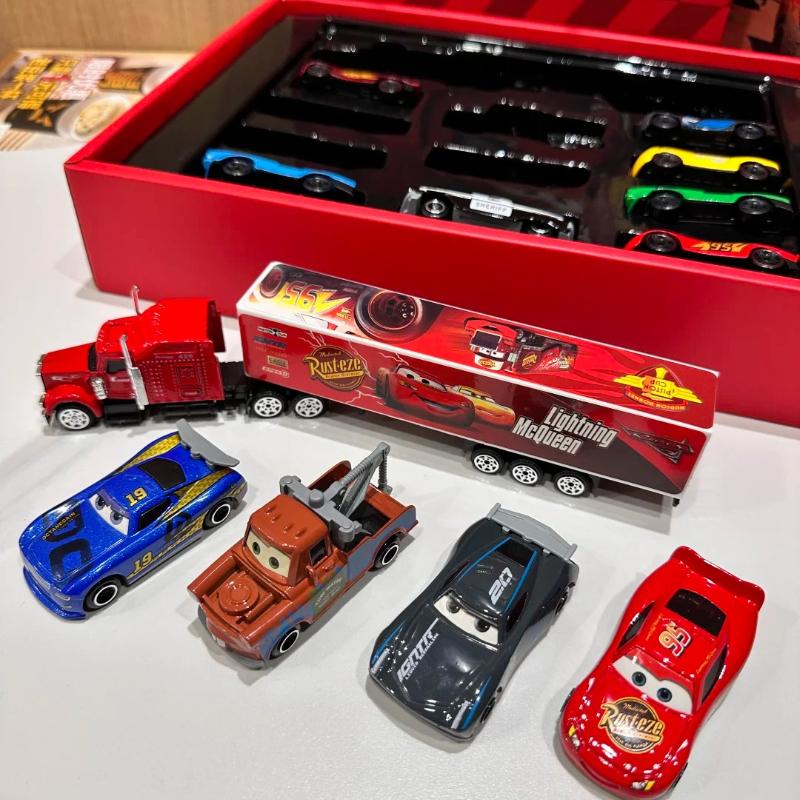 Pixar Cars Lightning Mcqueen 12Pcs Metal Diecast Car Model Toy Truck Gift Box For Kids Boys Birthday Party Gift