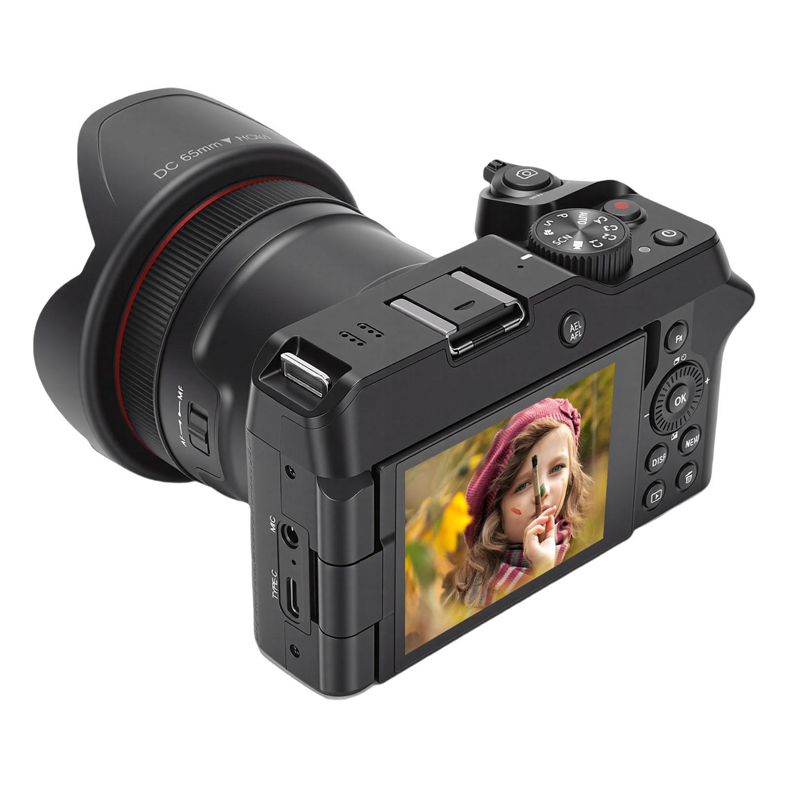 

5K Цифрова камера 72MP 270 градусів Поворотний екран 12-кратний Оптичний зум WiFi Цифрова відеокамера для зйомки влогів