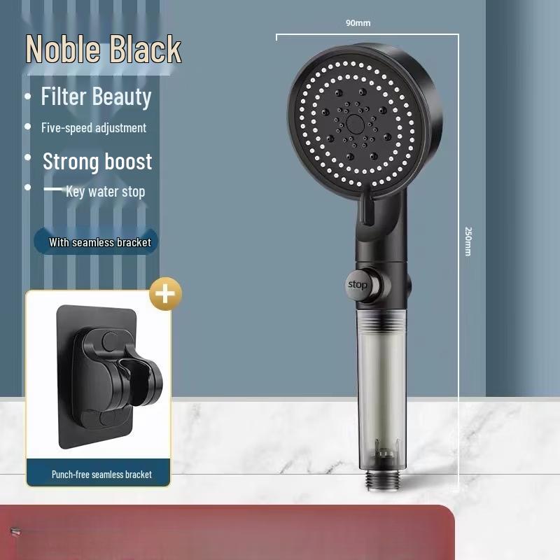 LANGZHIWEN 5-Mode Pressurized Adjustable Shower Head with 2 Holders