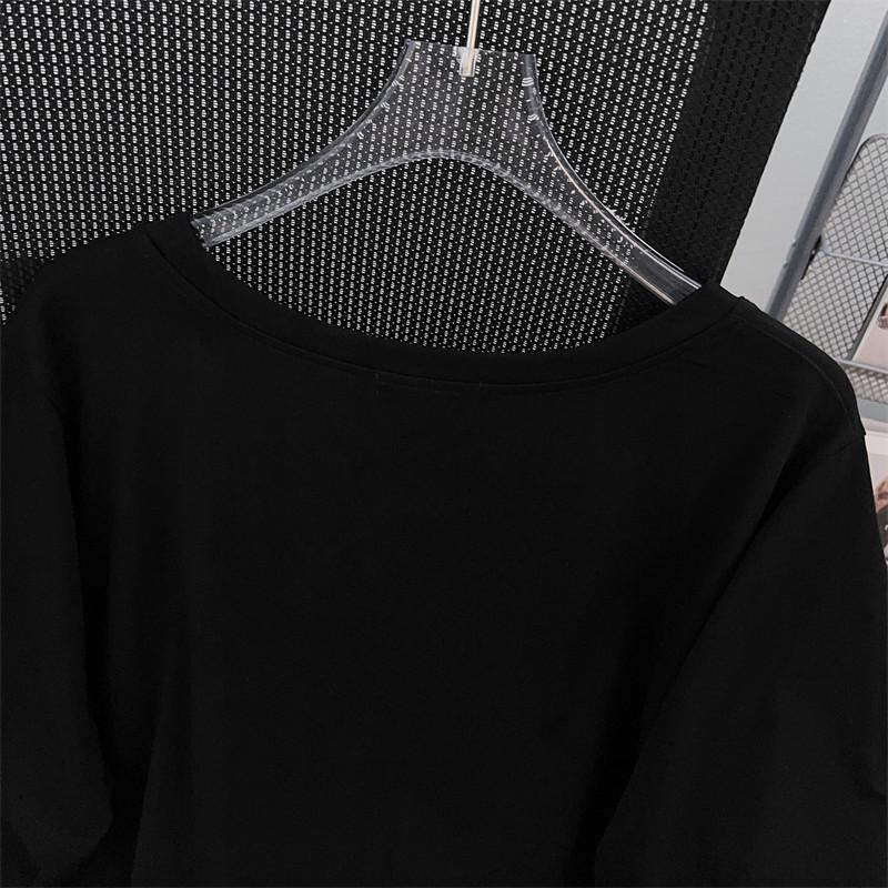 Plus Size Women's Mid-Length Loose Fit Round Neck Short Sleeve T-Shirt (200/300/350 Jin)