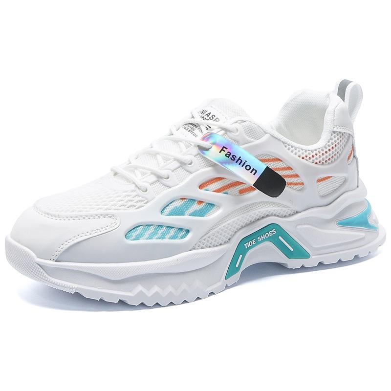 Frühlings Herrenschuhe neue atmungsaktive Mesh-Schuhe Herren Trend vielseitige kleine weiße Schuhe Plateau Sport Casual trendige Schuhe
