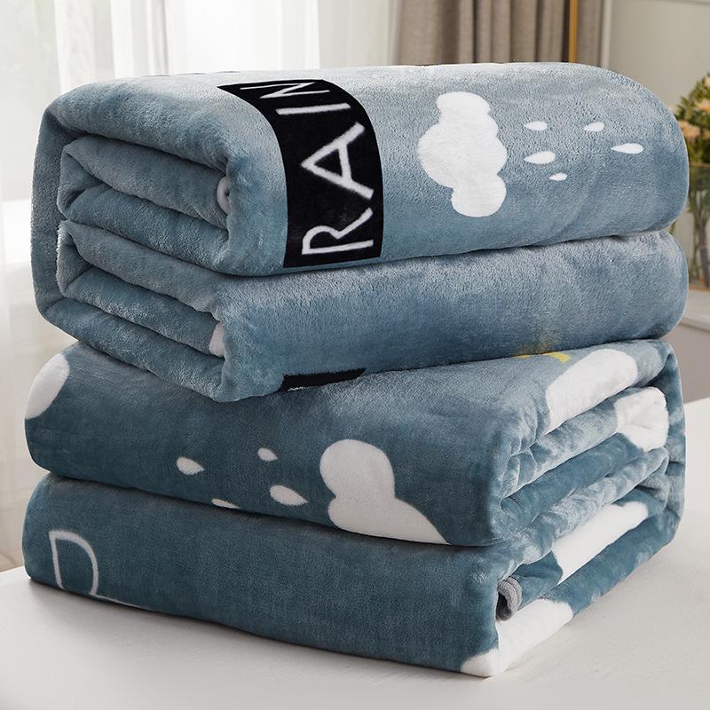 Flannel Coral Fleece Blanket for All Seasons - Air Conditioning & Winter Use