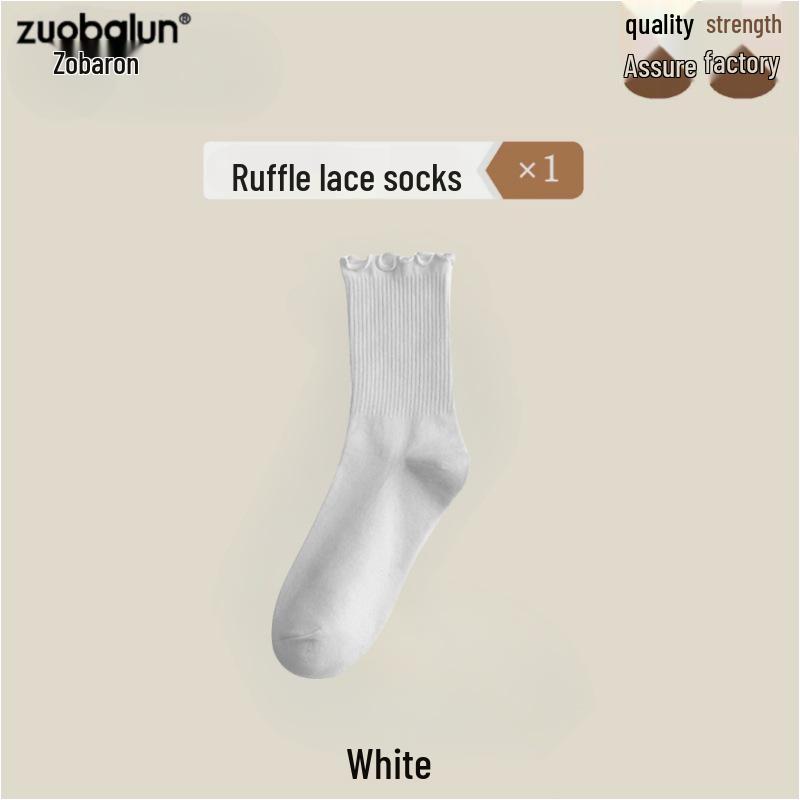 

Женские летние белые кружевные носки-гольфы в корейском стиле - JK, с краем «древесное ушко», с японским влиянием, модные носки на весну/осень One Size белый