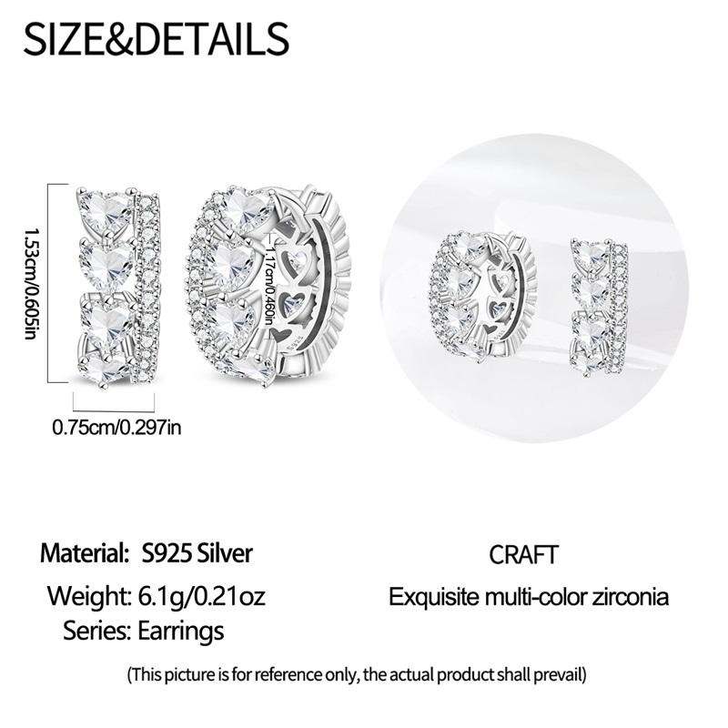 Snowflake Zircon Earrings Star Petal 925 Sterling Silver Women Zircon Ear Studs Sparkling Pave Hoop Earring Jewelry Gift