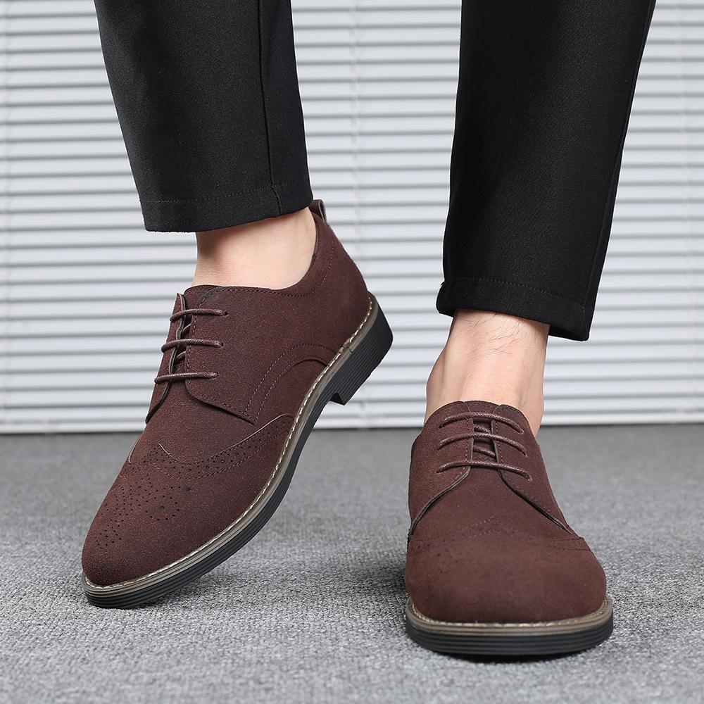 2025 new men's large size fashion trend Brock casual single shoes lace-up Korean version men's shoes sea foreign trade shoes