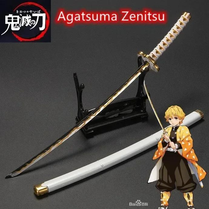 25cm Metall Demon Slayer Katana Ainme Kimetsu No Yaiba Tanjirou Mini Stahl Schwert Echte Größe Japanisches Katana Samurai Säbel Kinderspielzeug