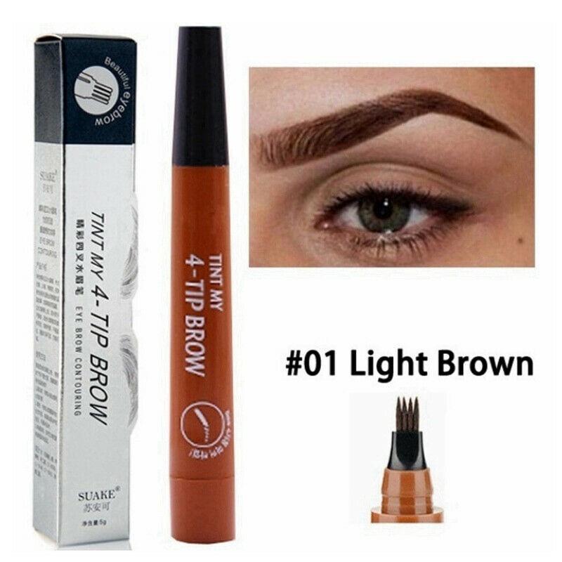 4-TIP BROW Liquid Eyebrow Pencil Waterproof Microblading Fork Tip Fine