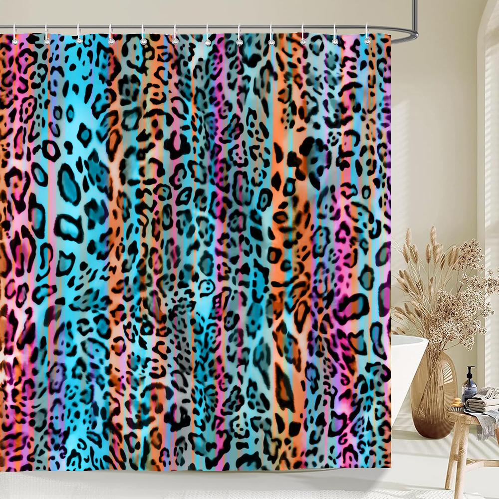 Home shower curtains for bathroom waterproof fabric Nordic style Color love Leopard pattern bathroom Curtains shower curtain