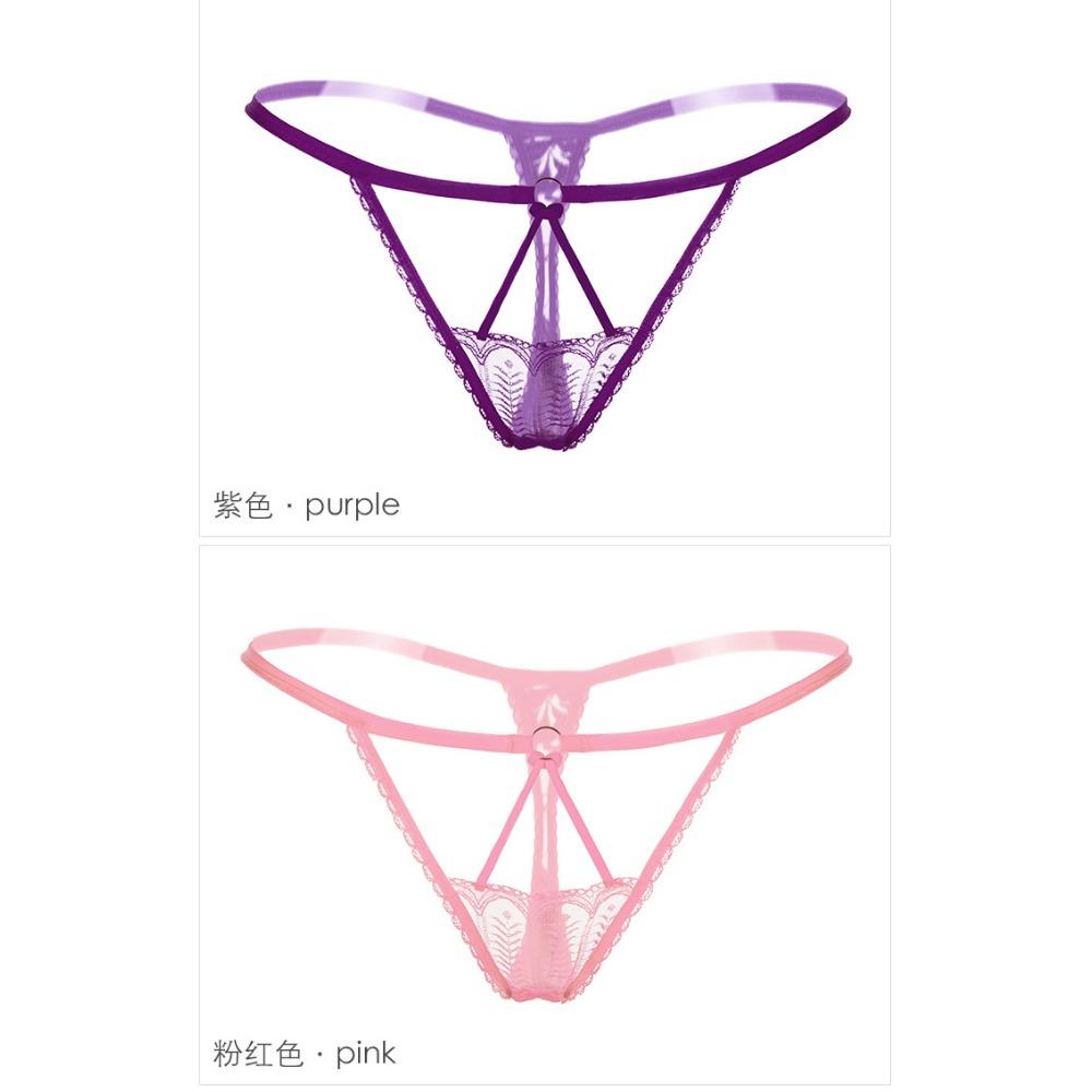 Hollow Sexy Thong Low Waist Transparent Lace Elastic Underwear Women's French Temptation Seamless T Pants 2154