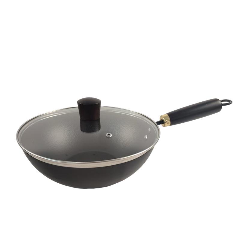 Best-Selling Mini Deepened Wok: Non-Stick, Flat-Bottom Iron Stir-Fry Pot with Classic Design