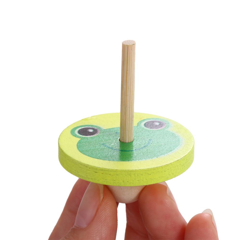 Educational Game Wooden Gyro Toys Desktop Spinning Top Wooden Rotate Gyro Woode Spinning Top Toy