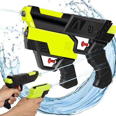 2-in-1-Schießwasserpistole für Sommerkinder, geteiltes Doppelkampf-Wasserpistolenspielzeug für Jungen und Mädchen, die am Strand Wasserspiele spielen