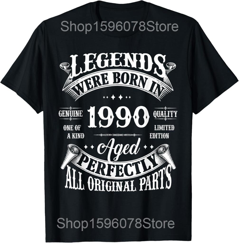 Vintage 1990 36th Birthday Gifts For Unisex Women 36 Year Old T Shirt Humor Streetwear Tee Short Sleeve Unisex Loose Clothing