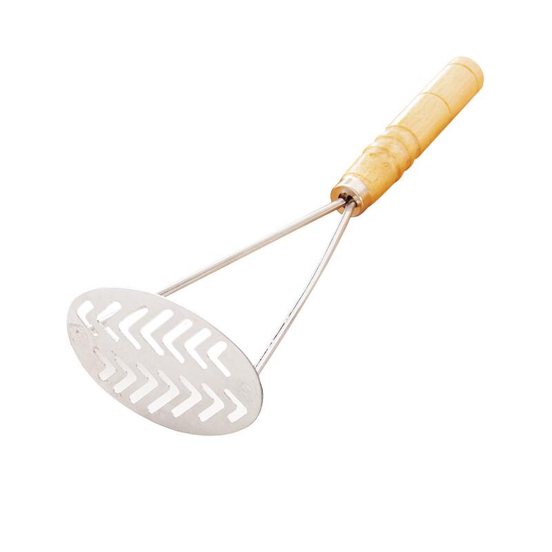 Zhaoran Stainless Steel Potato Masher with Wooden Handle