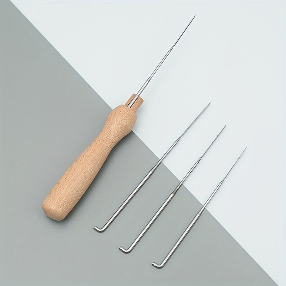 Creative Felting Needles Set 3 Sizes Felting Needles Wooden Handle Felting Needles with Bottle Handmade Professional