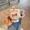 Bow Mug High Looking Girl Heart Cup Ceramic Water Cup Home Couple Office Coffee Breakfast Cup
