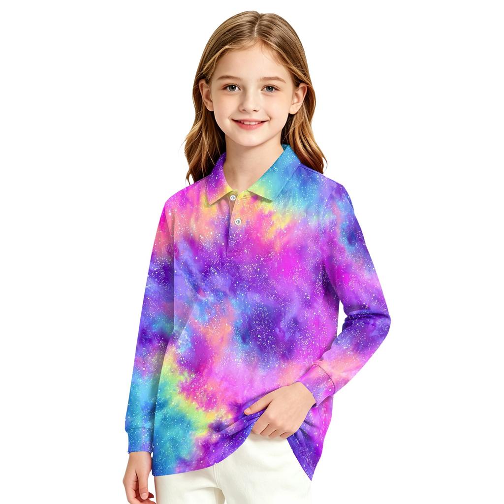 Girls' School Uniform Long Sleeve Blouse Casual Dress Shirt for