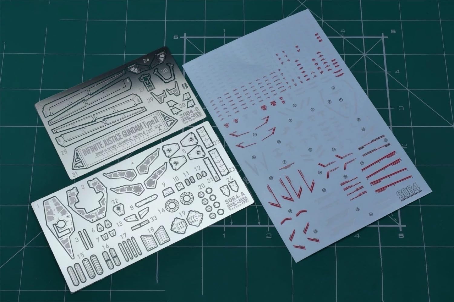 

HG 1/144 Infinite Justice Nishiki Modification Detail Up High-Quality Metal Parts with Water-Transfer Decals