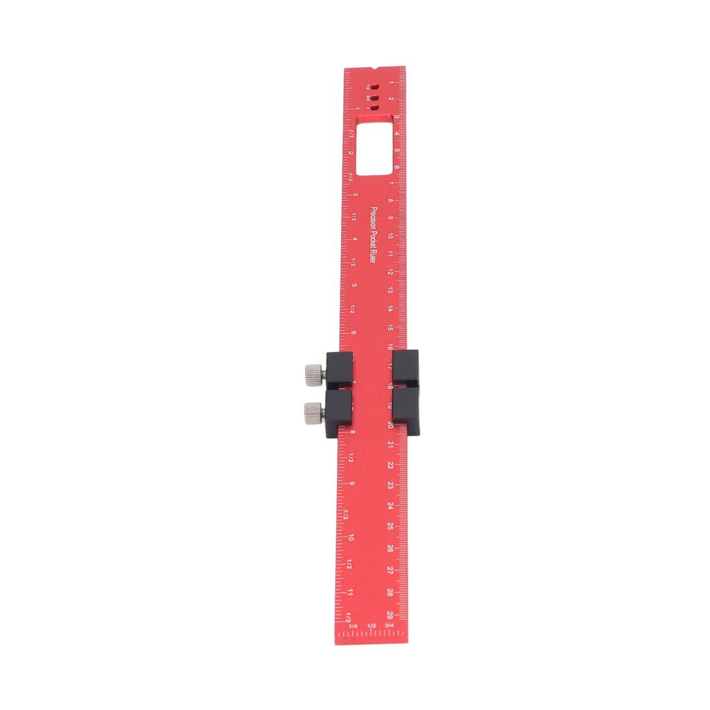 300mm Woodworking Scribing Ruler Aluminum Alloy Woodworking Pocket Slide Stop Marking Ruler