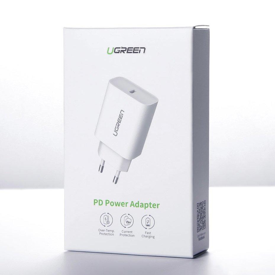 Ugreen 20W USB-C Power Adapter, PD 3.0 & QC 4.0+ Compatibility, Model 60450, White