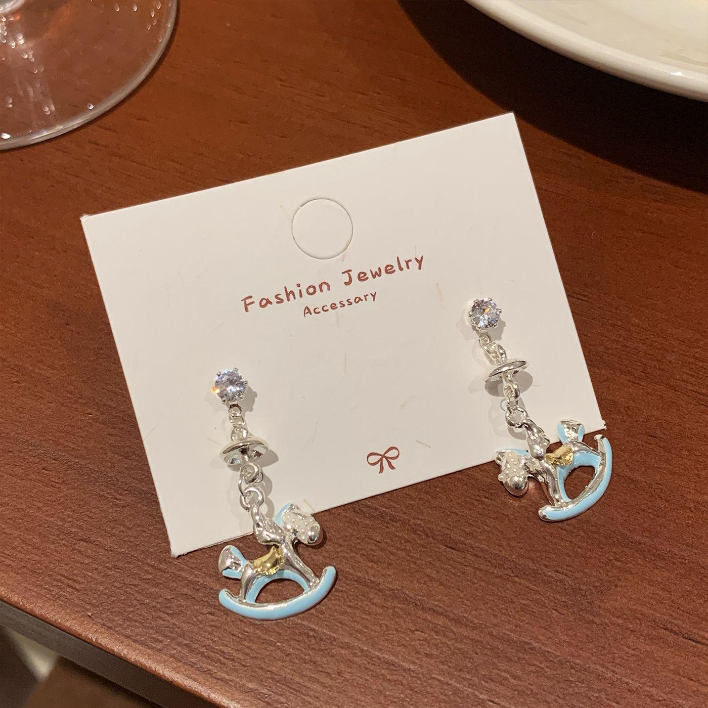 

Изысканные рождественские серьги-качалки: Серебряная игла с цирконом и бантом, корейский стиль для женщин