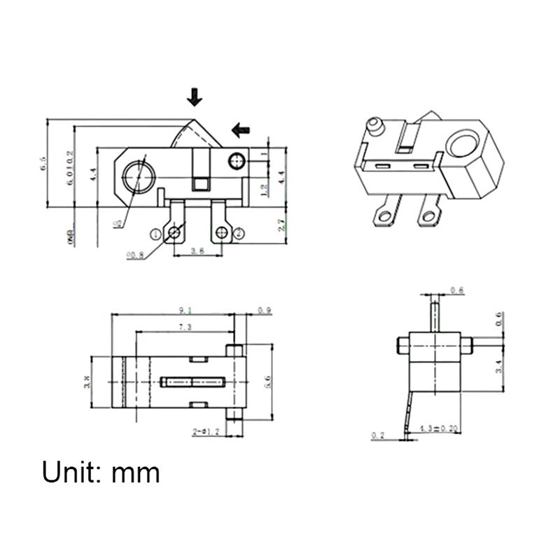 10 Stück Kfc-V-204F 2-poliger Endschalter Revers-Spiel Blinken Tür Rücksetzen Tippen Erkennung Schlüsselverbinder