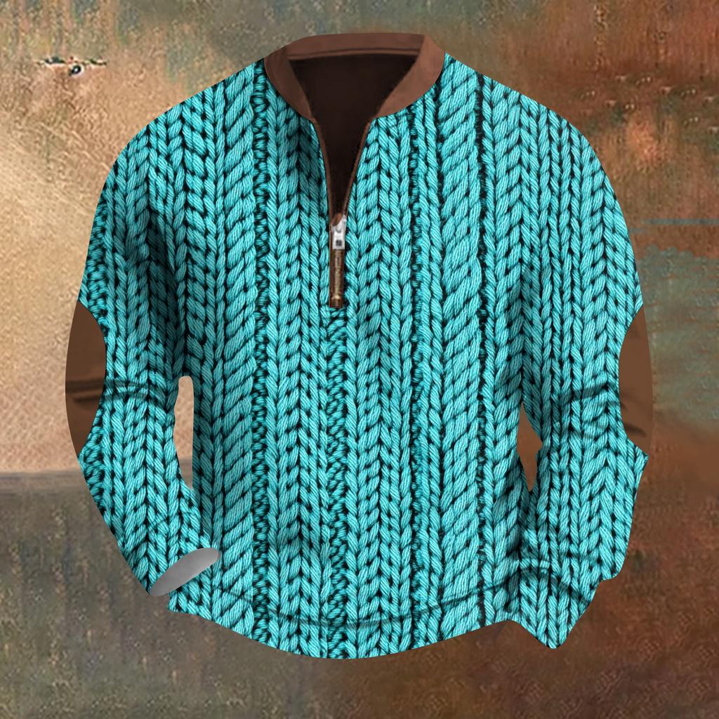 Męska bluza retro casual z nadrukiem gradientowym