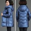 Winter Women's Shiny No-wash Padded Jacket   Mid-length Hooded Padded Coat
