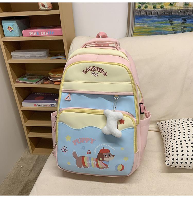 School bag new versatile high-value backpack for junior and high school students large-capacity load-reducing school bag Korean version ins cute