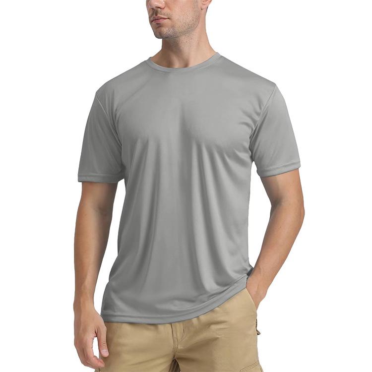 Men's UPF50+ Crew Neck Quick-Dry Sports T-Shirt: European & American Outdoor Spring/Summer Casual Sun Protection
