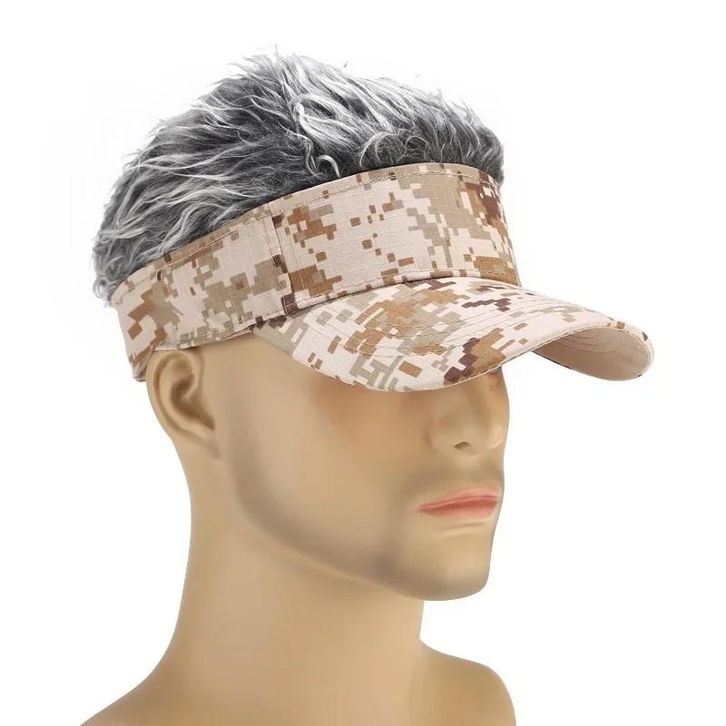 Men Wig Camouflage Cap Fashion Casual Golf Baseball Cap Adjustable Snapback Hats Hip Hop Hat