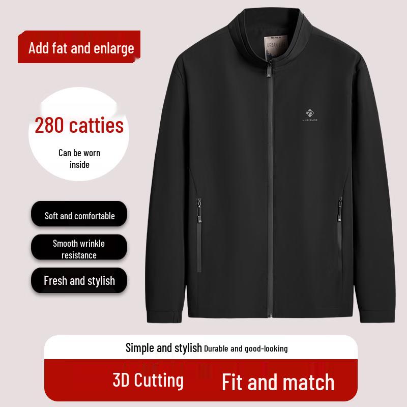 

Dibenze Men s Plus Size Casual Stand-Collar Jacket 6XL