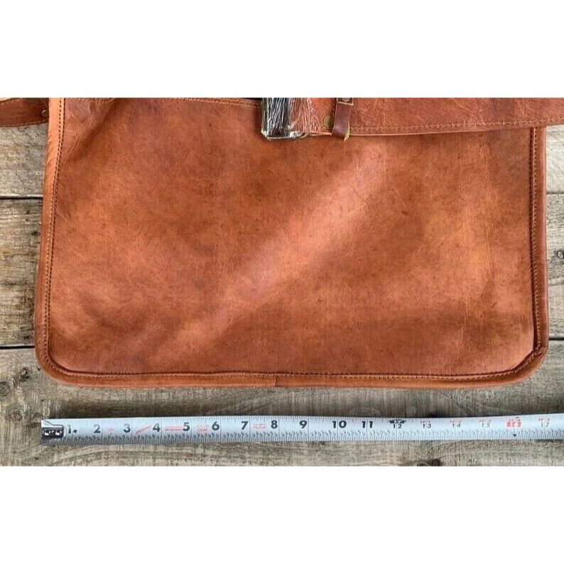 Men's Leather Vintage Laptop Messenger Handmade Briefcase Bag Satchel Gift Her
