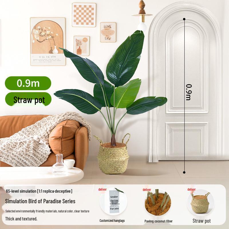 Large Artificial Traveler's Palm and Bird of Paradise Potted Tree for Indoor Decoration