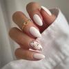 Milky White Luxury Nail Art Stickers: Removable, Trendy Wear-On Nails
