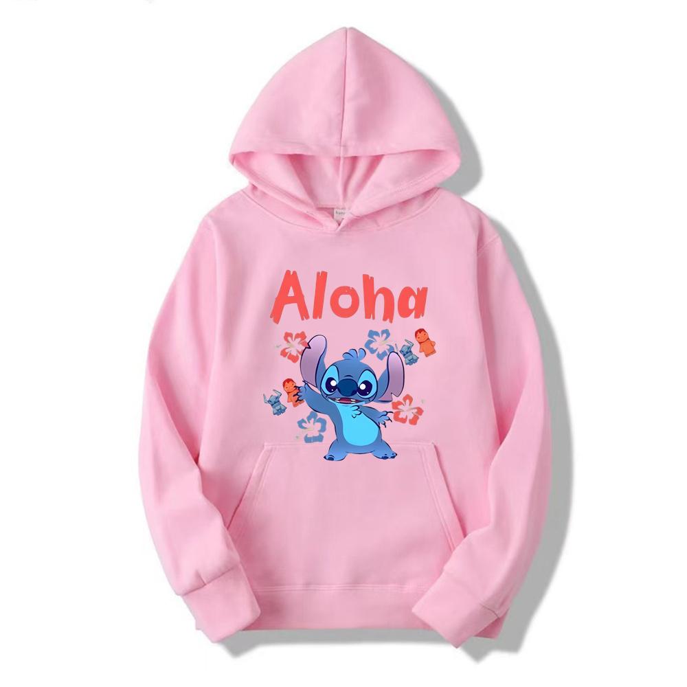2024 Cartoon Disney Stitch Hoodie Female Long Sleeve Hooded Hoodies Ladies Casual Cute Female Pullover Women Sweatshirts Clothes