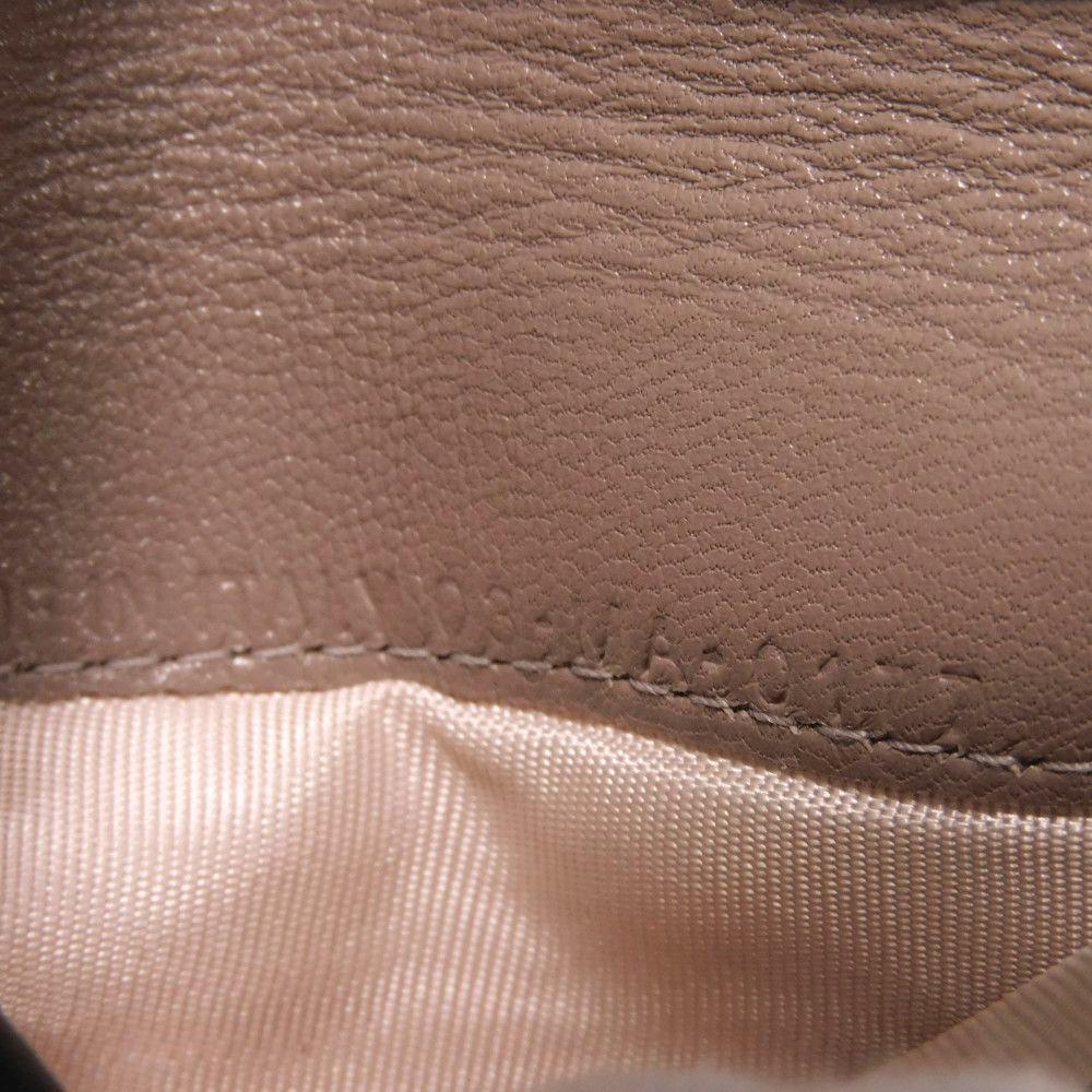 Used Bee Compact Zip Wallet (10656) S8001CVQR 7941, Bee Grain Calfskin, Snap Button, CD Logo, Rose Beige, Women's from
