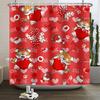 Happy Valentines Day Heart Shower Curtain Red Pink Romantic Falling Love Heart Sweet Lovers Waterproof Bathroom Curtain Decor