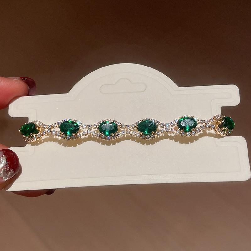 Europese Stijl Kristallen Ovaal Armband Met Strass Versiering Voor Vrouwen