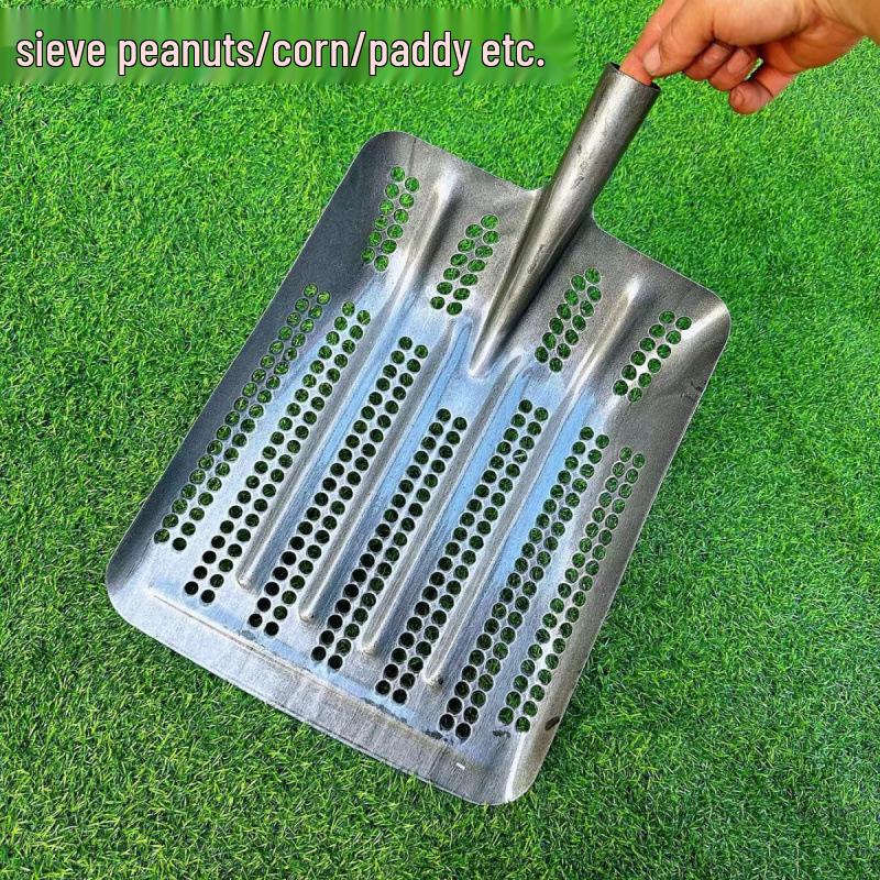 Hollowed-Out Thickened Manganese Steel Corn Shovel with Round Hole Sieve