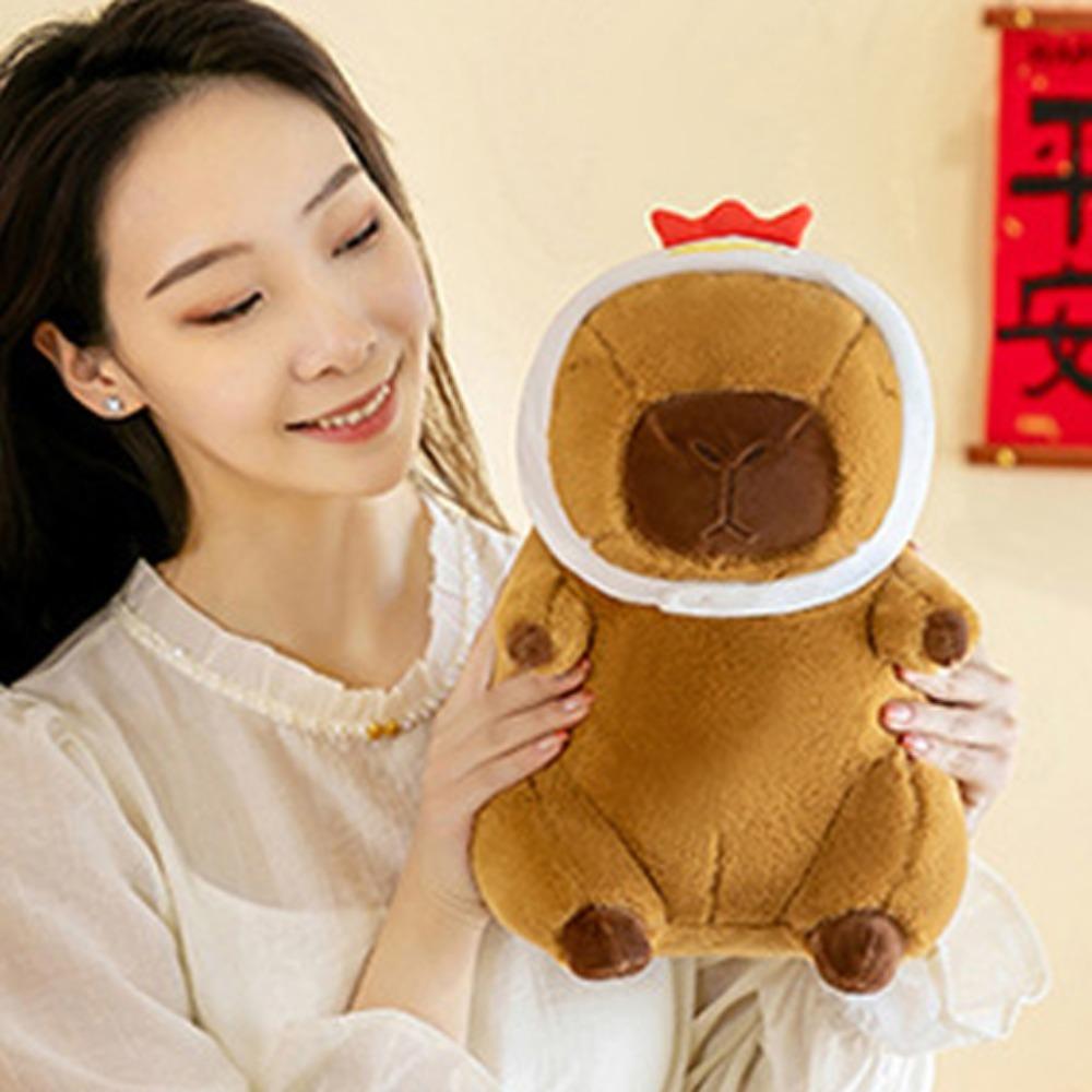 Cos Chick Capybara Plush Doll Red Cotton Coat Capybara Fluffty Doll Capybara Plush Toy  Kid Toy