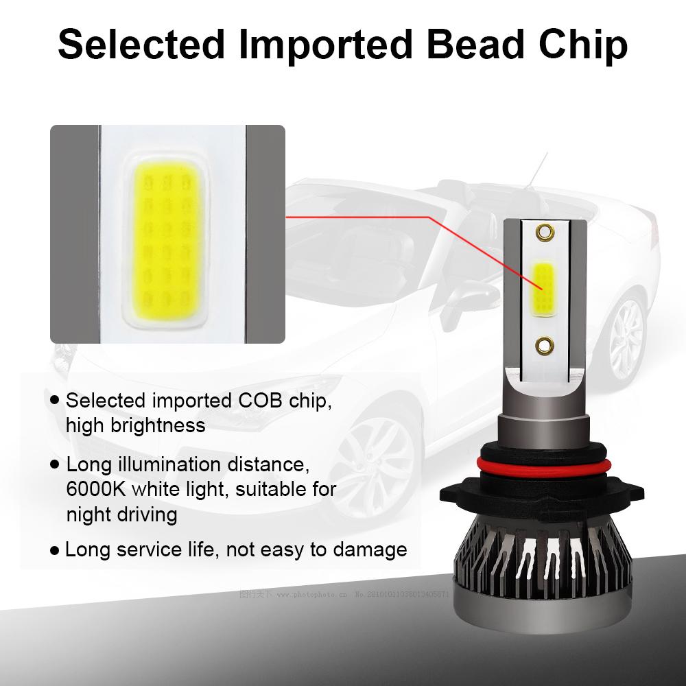 1pc COB LED Car Lamps Headlight  H1 H4 H7 H11 9005 9006 Car Lamps Headlight Conversion Kit 90W 12000LM  6000K Fog Light Lamp